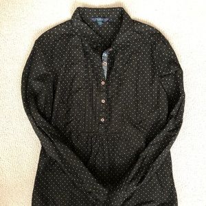 BODEN cotton-silk polka dot button down